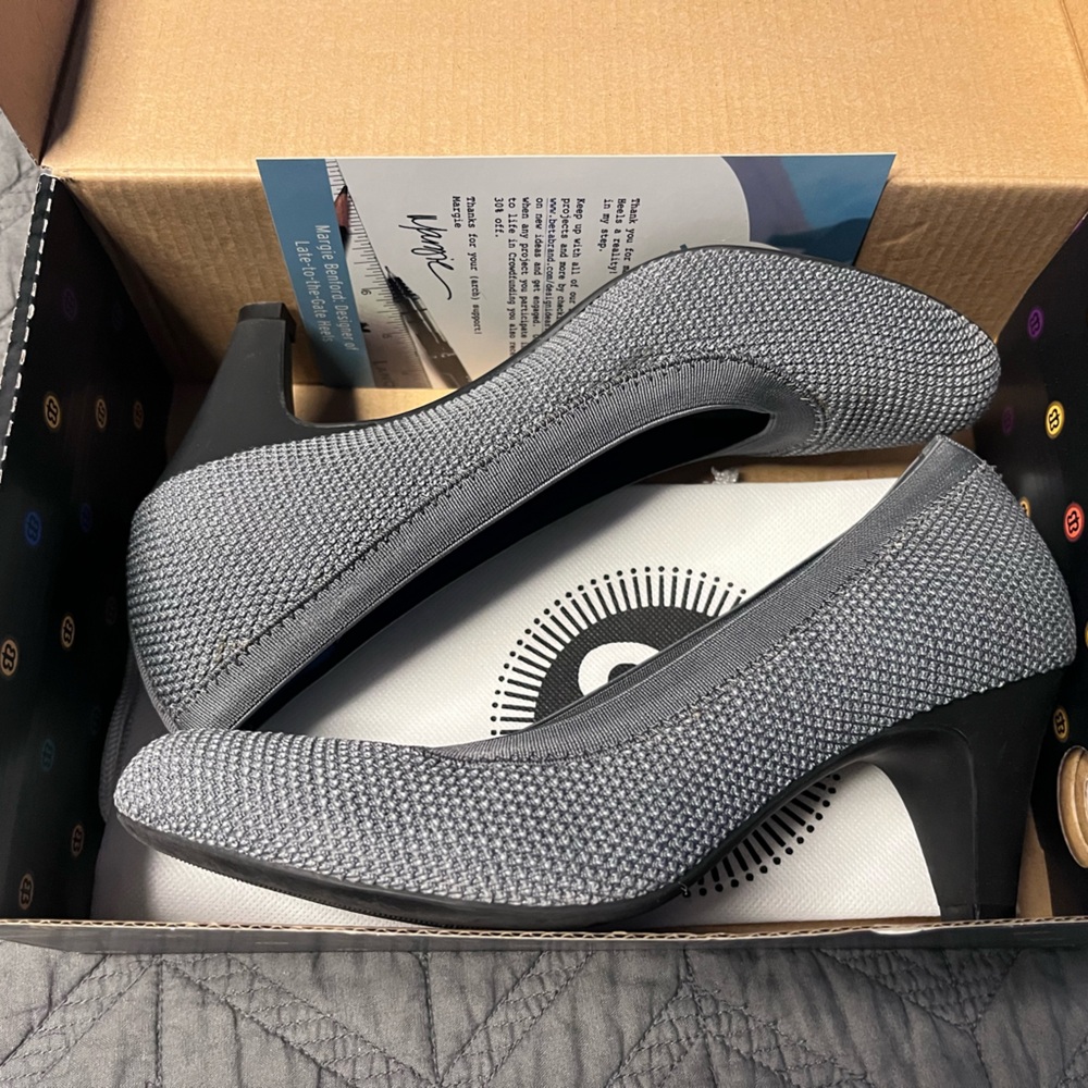 Never Worn Betabrand Late to the Gate Heels gray grey size 8